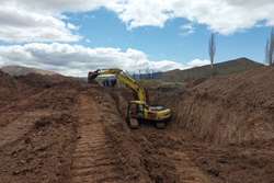 جبران کمبود آب روستای فتح آباد اسفراین با حفر گالری و کول گذاری چشمه